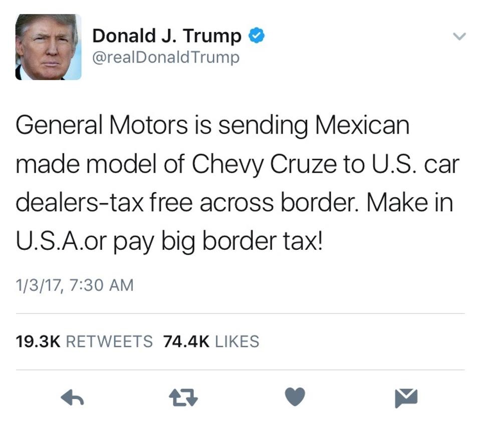 Tweet Trump General Motors